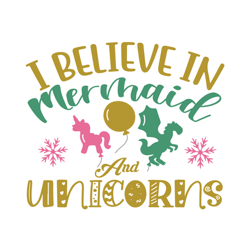 I Believe In Mermaids And Unicorns-01 Poster Canvas Movie Film Print A0 A1 A2 A3