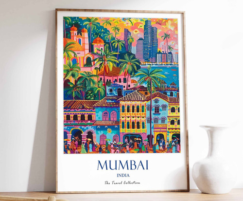9_Mumbai Print, Mumbai Travel Poster, Indian Wall Art, Indian Travel Print, Sout
