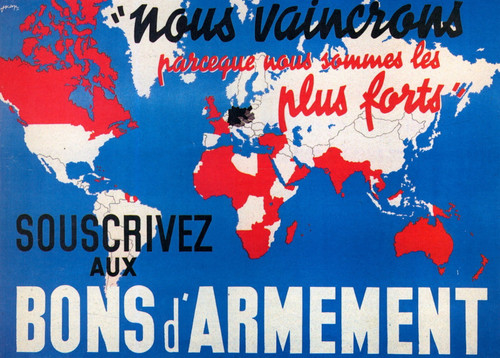 1940 Nous vaincrons parceque nous sommes les plus forts Affiche gouvernemental