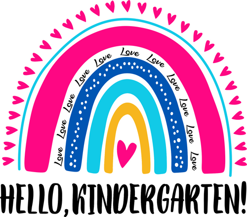 Rainbow-2-hello-kindergarten (2) Poster Canvas Movie Film Print A0 A1 A2 A3 A4 A