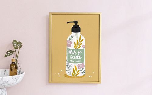 Wash Your Hands Daisy Fresh Hand Soap Quote Art Positive Print - Unframed A6 A5