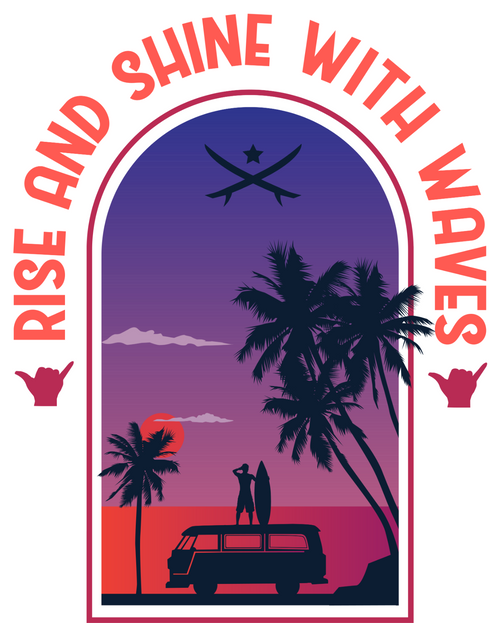 Rise and Shine with Waves Poster Canvas Movie Film Print A0 A1 A2 A3 A4 A5 A6 Ar