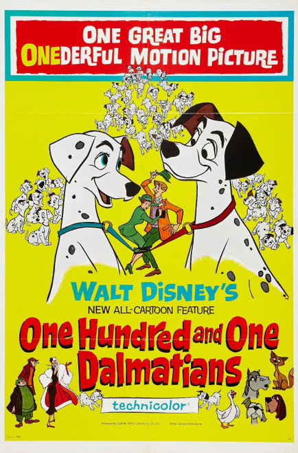 One Hundred and One Dalmatians (1961)_1 Poster Canvas Movie Film Print A0 A1 A2