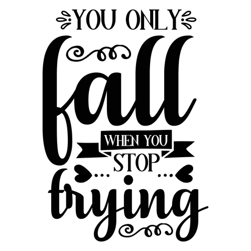 you only fall when you stop trying-01 Poster Canvas Movie Film Print A0 A1 A2 A3