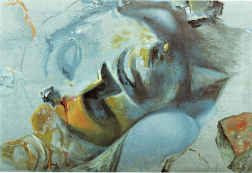 Salvador Dali - Rock figure after head of Christ 1982 Poster Canvas Movie Film P