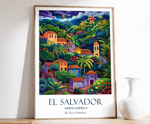 11_El Salvador Print, El Salvador Travel Poster, North America Travel Poster, Ca