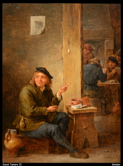 david-teniers-ii---smoker--jpb_34472390092_o(1) Poster Canvas Print Art Painting
