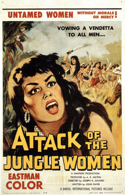 Attack of the Jungle Women (1959)_0 Movie Film Poster Canvas iconic design