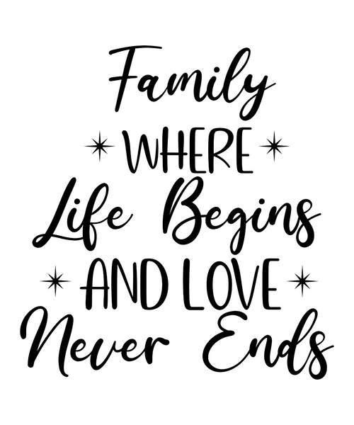 Family Where Life Begins And Love Never Ends-01 Poster Canvas Movie Film Print A