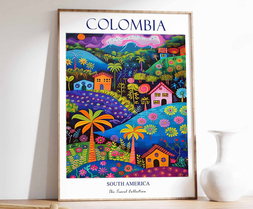 6_Colombia Print, Colombia Travel Poster, South America Travel Art, Tropical Dec