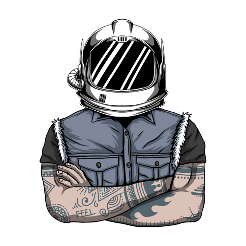 Man helmet astronaut vector illustration Sarcastic Poster Canvas Print A0 A1 A2