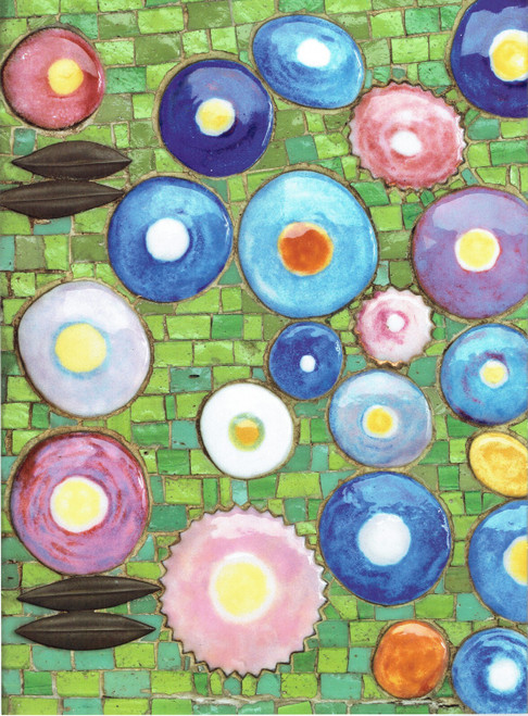 Detail of left -hand mosaic wall-Klimt 1909-11 p6 Art Gallery Poster Canvas Prin