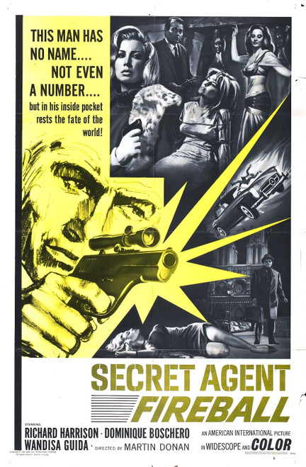 Secret Agent Fireball 01 Poster Canvas Movie Film Print A0 A1 A2 A3 A4 A5 A6 Art