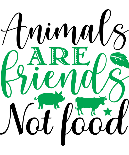 Animals are friends not food-01 (6) Poster Canvas Movie Film Print A0 A1 A2 A3 A