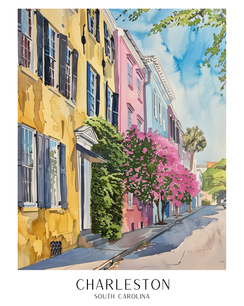 charlestown Poster Canvas Travel Holiday Trip Print Turism A0 A1 A2 A3 A4 A5 A6