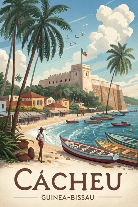 Exotic Cacheu City Travel Poster - Guinea-Bissau Scenic Beauty Art Print Poster