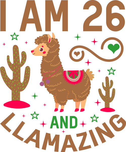 I Am 26 And Llamazing (2) Poster Canvas Movie Film Print A0 A1 A2 A3 A4 A5 A6 Ar