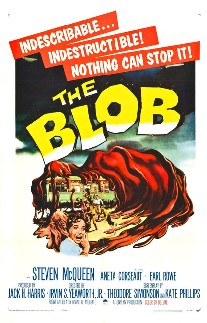 Blob 1958 01 Poster Canvas Movie Film Print A0 A1 A2 A3 A4 A5 A6 Art Wall Decora