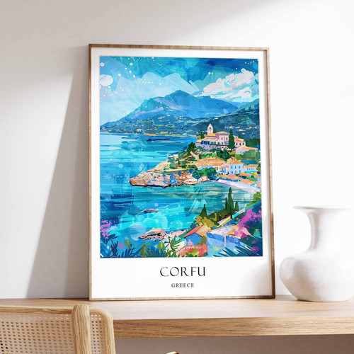 5_Corfu Poster, Greece Poster, Mediterranean Poster, European Poster, Corfu Trav