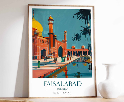 2_Faisalabad Print, Faisalabad Travel Poster, Pakistani Wall Art, Pakistan Trave