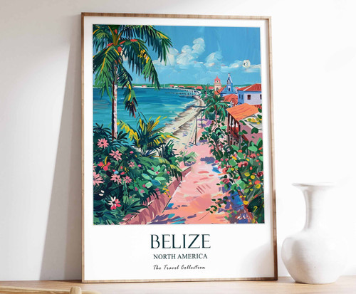3_Belize Print, Belize Travel Poster, Caribbean Travel Print, Tropical Decor, Bo