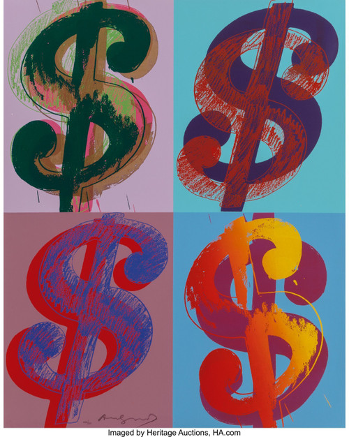 Andy Warhol (1928-1987). $ (Quadrant), 1982. Poster Canvas Print Art Painting De