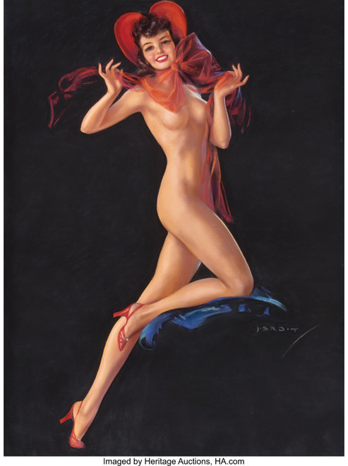 JULES ERBIT (American, 1889-1968). The Red Heart, calendar illustration, 1944. P