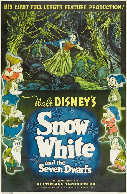 Snow White and the Seven Dwarfs (1937)_6 Poster Canvas Movie Film Print A0 A1 A2