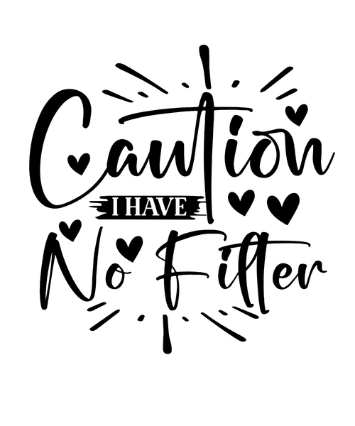 Caution I Have No Filter-01 (19) Poster Canvas Movie Film Print A0 A1 A2 A3 A4 A