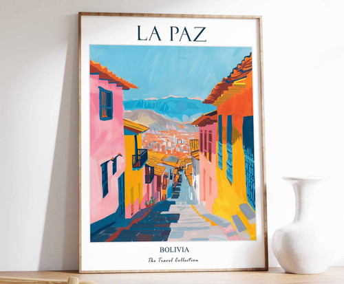 1_Lapaz Print, Lapaz Travel Poster, Bolivia Travel Print, Tropical Decor, Botani