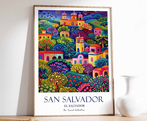 9_San Salvador Print, San Salvador Travel Poster, El Salvador Travel Poster, Car