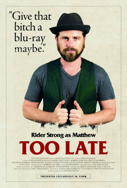 Too Late (2016)_10 Poster Canvas Movie Film Print A0 A1 A2 A3 A4 A5 A6 Art Wall