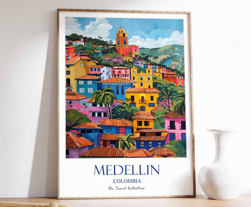 2_Medellin Print, Medellin Travel Poster, Colombian Travel Print, Tropical Decor