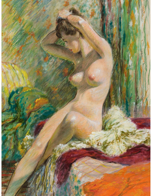 PinUp Girl - EDWIN GEORGI Seated Nude Poster Canvas Movie Film Print A0 A1 A2 A