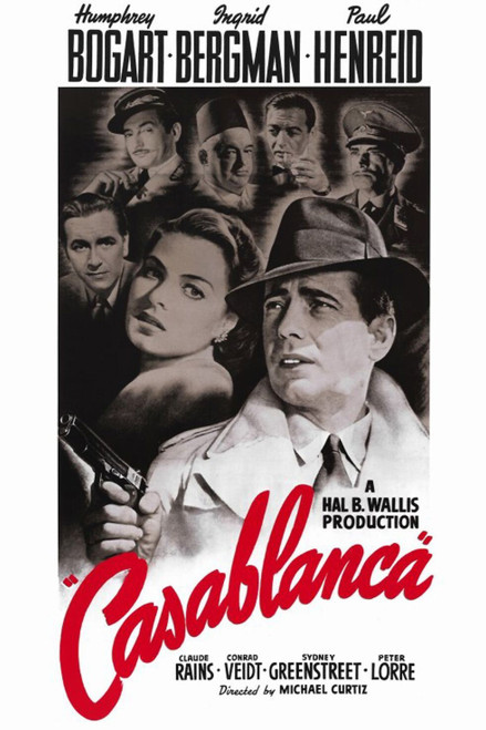 Casablanca Poster Canvas Movie Film Print A0 A1 A2 A3 A4 A5 A6 Art Wall Decorati