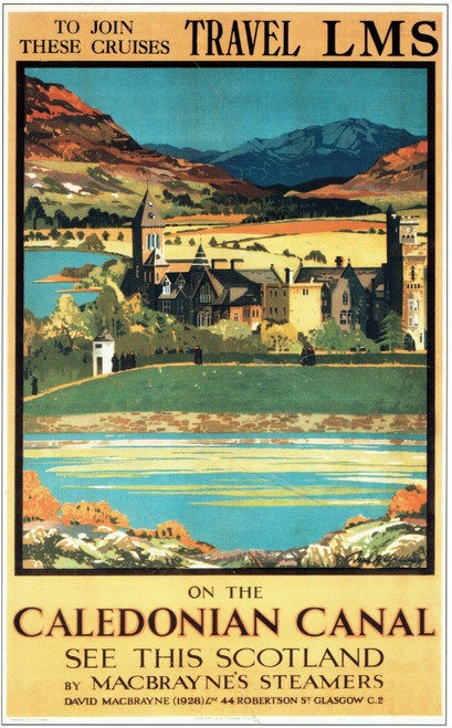 Scotland Railway vintage poster (86) Caledonian Canal Poster Canvas Movie Film P