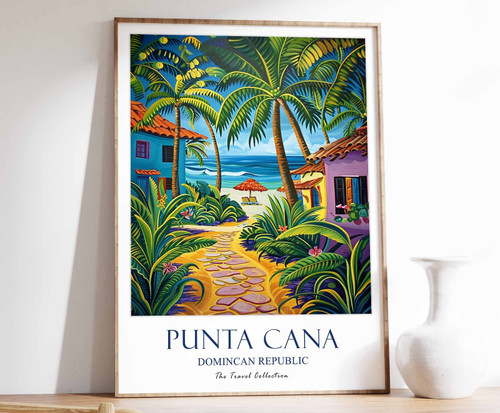 9_Punta Cana Print, Punta Cana Travel Poster, Dominican Republic Travel Art, Flo
