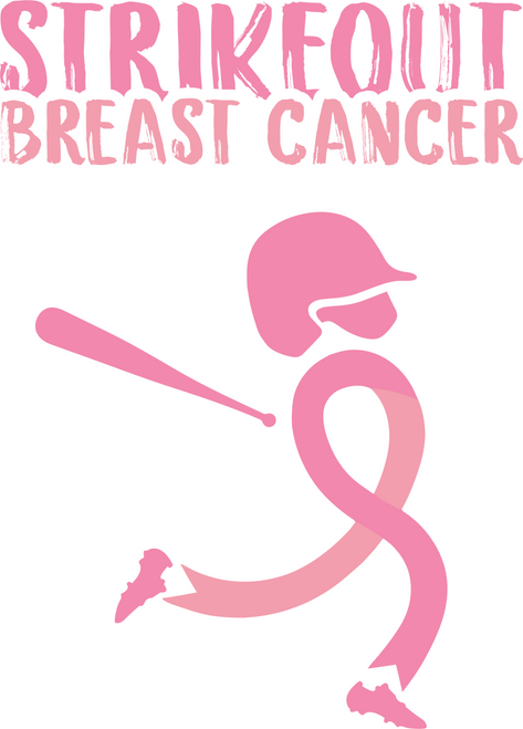 H211005-10-Baseball-Strike-Out-Breast-Cancer Poster Canvas Movie Film Print A0 A