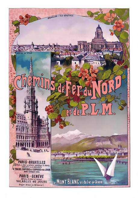 53365080917_FRAIPONT, Gustave. Chemins de Fer du Nord, Paris Bruxelles-artofuniv