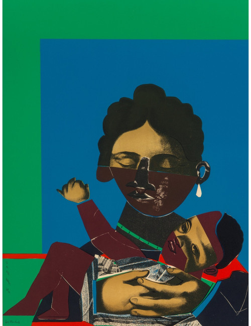 Romare Howard Bearden - Mother and Child 1971 Poster Canvas Movie Film Print A0