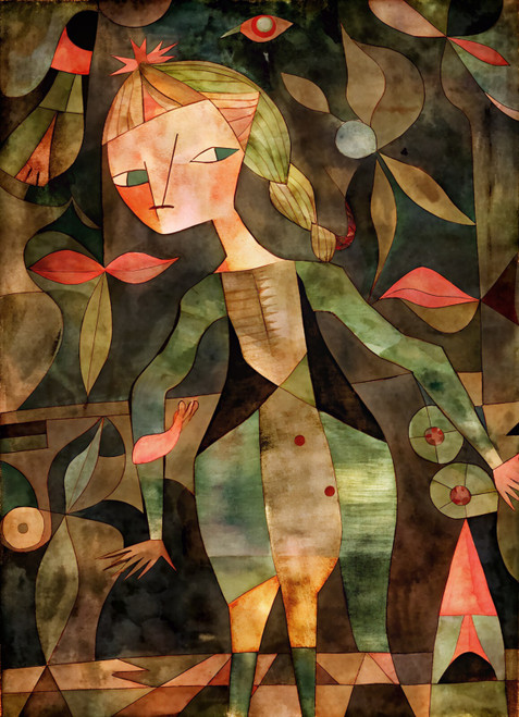 c1970s Paul Klee Young Lady's Adventure Art Vintage Postcard (1) Poster Canvas M