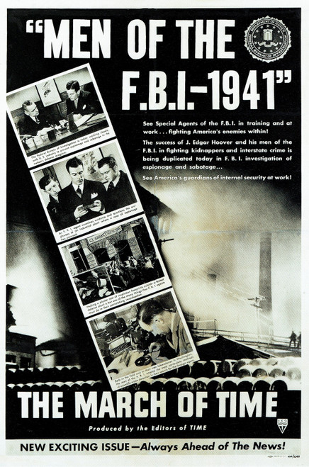 The March Of Time -Men Of The F.B.I. - US 1941 Poster Canvas Movie Film Print A0