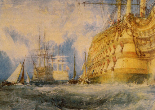 Turner_Joseph_Mallord_William_First_Rate_taking_in_stores Poster Canvas Movie Fi