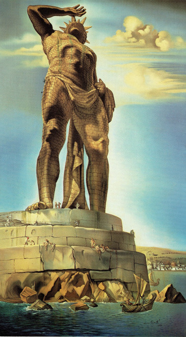 Salvador Dali - The Colossus of Rhodes 1954 Poster Canvas Movie Film Print A0 A1