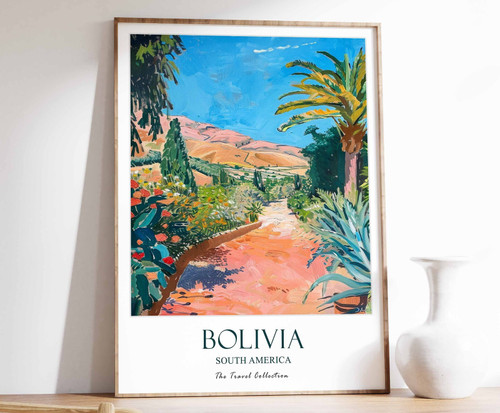 8_Bolivia Print, Bolivia Travel Poster, Latin Travel Print, Tropical Decor, Bota