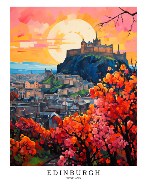 Edinburgh Scotland (2) Poster Canvas Travel Holiday Trip Print Turism A0 A1 A2 A