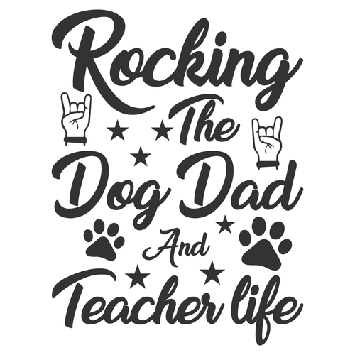Rocking the dog dad and teacher life-01 Poster Canvas Movie Film Print A0 A1 A2