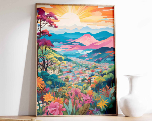 5_Colombia Travel Poster, Latin American Decor, Colombian Print, Floral Poster,