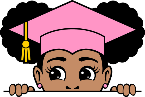 PEEKABOO AFRO PUFFS GRAD GIRL (2) Poster Canvas Movie Film Print A0 A1 A2 A3 A4