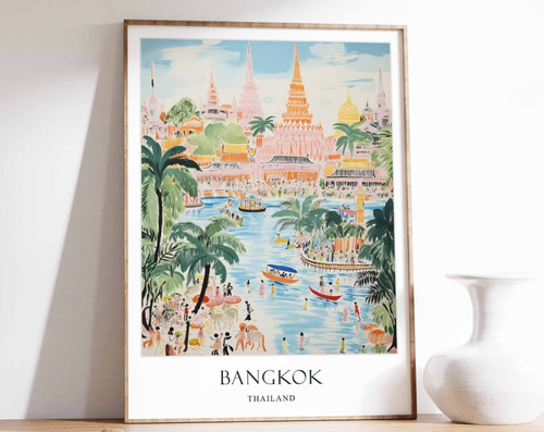 2_Bangkok Poster, Thailand Poster, Travel Poster, City Poster, Asian Decor, Sout